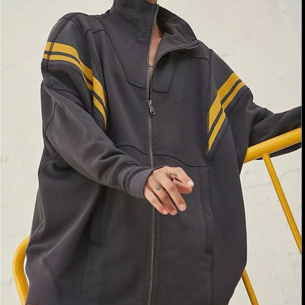 Free People Full Zip Oversized Varsity stripe medium large